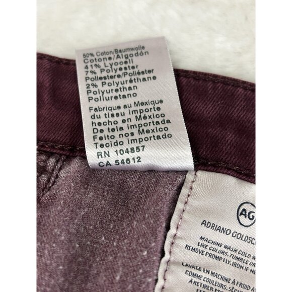 Adriano Goldschmied Jeans Womens 28R Maroon The Farrah Skinny High Rise - Picture 13 of 16